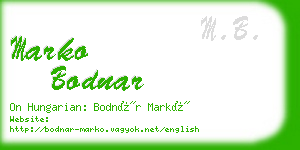 marko bodnar business card